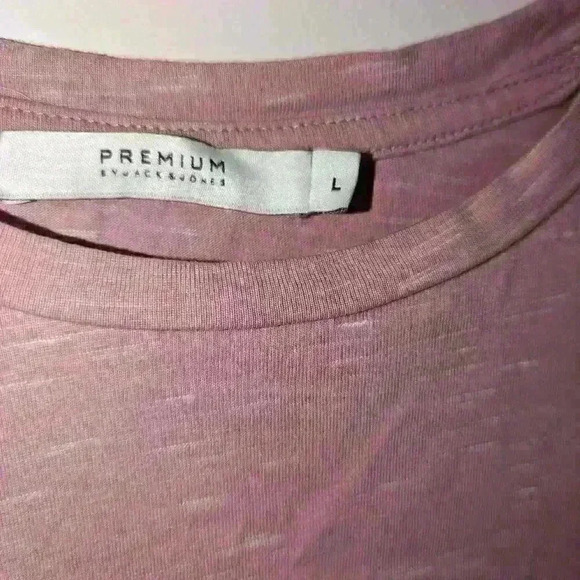 Premium Jack & Jones, Jpratlas Melange tee Crew, t-shirt, Pink and White, Size L - Picture 4 of 6